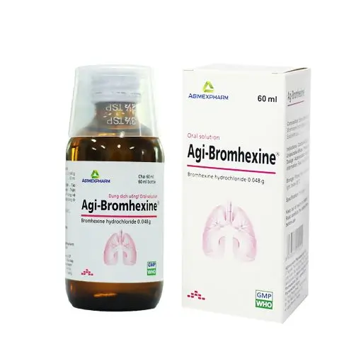 Thuốc Agi-Bromhexine Agimexpharm giúp làm loãng đờm trong các bệnh phế quản phổi cấp và mạn tính (60ml)